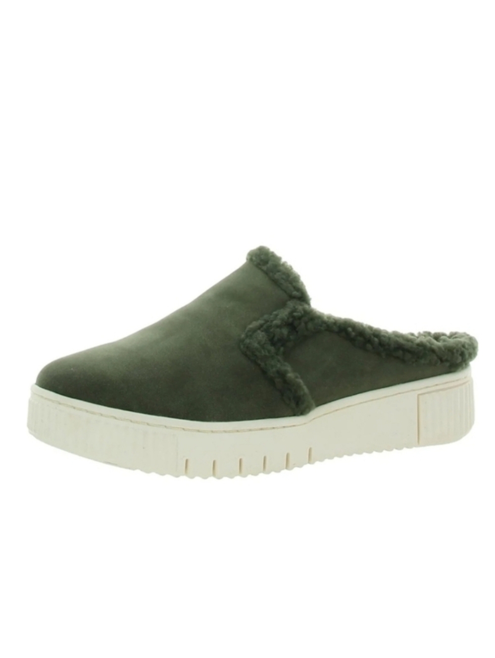 NIB Soul Naturalizer Truly Cozy Faux Fur Lined Mules Size 11 Green